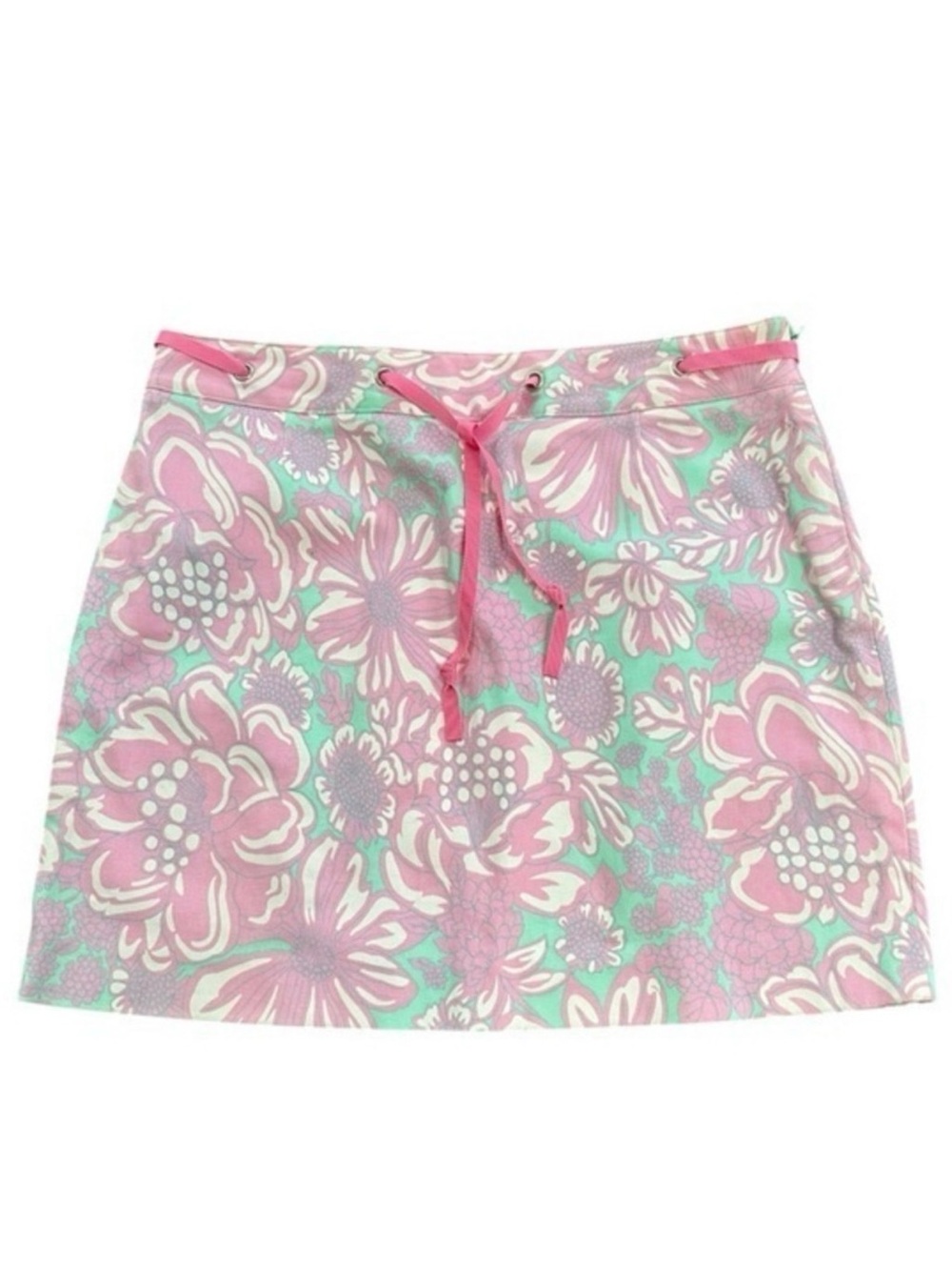 TIBI Pastel Floral Pencil Cotton Mini Skirt Size 4 Spring Summer Preppy Cottage